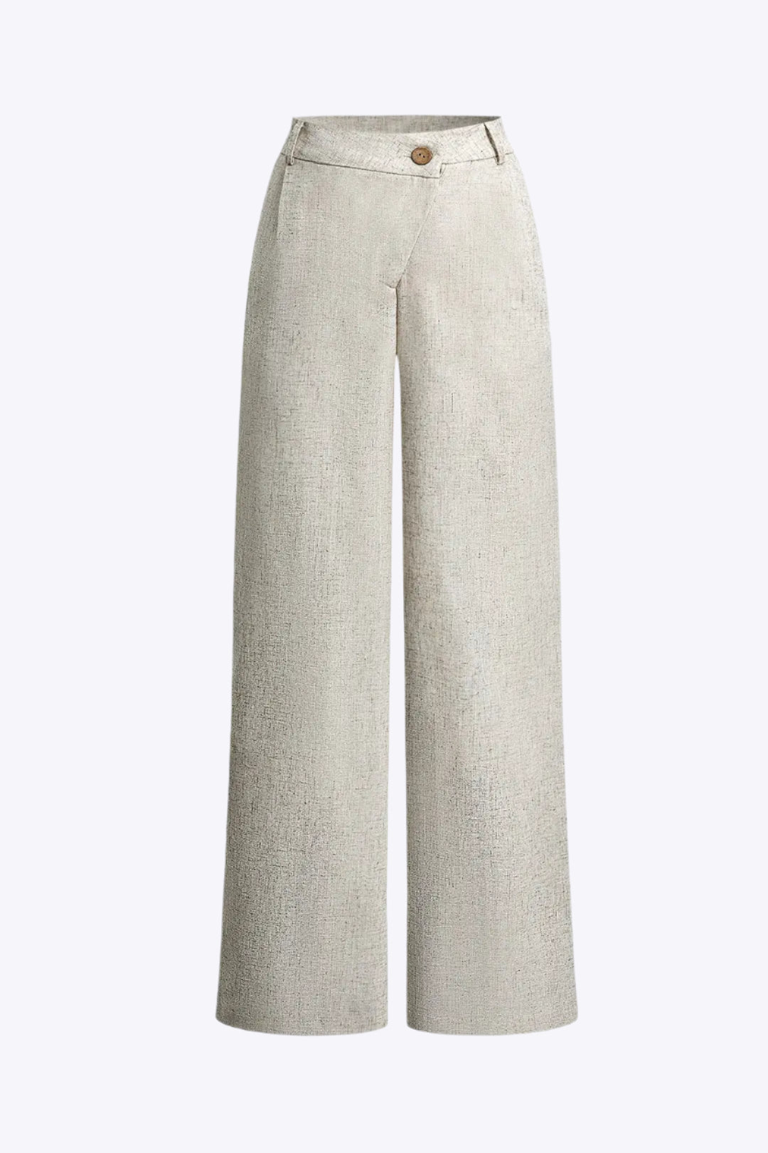 Linen Asymmetrical Zipper Straight Leg Pants Dreamardi