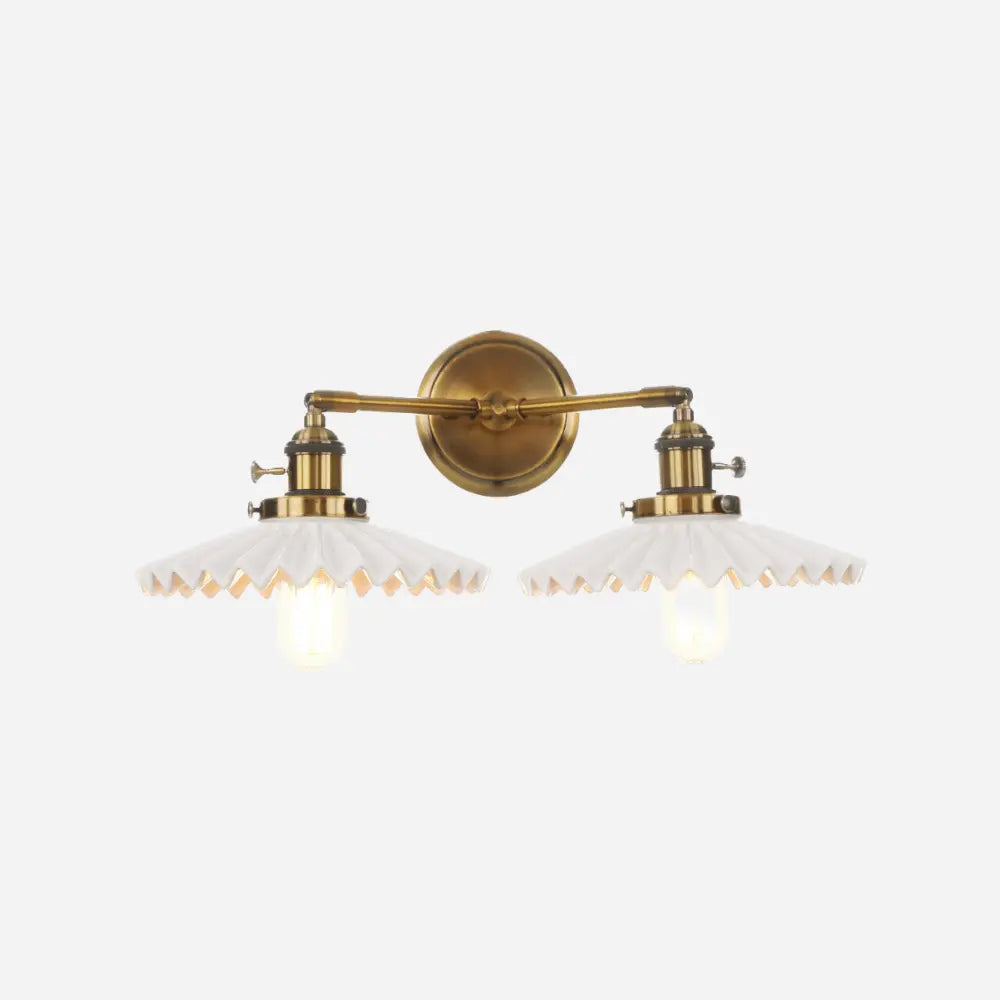 AntiekLuxe | Keramische Doppelkopf-Wandlamp Dreamardi