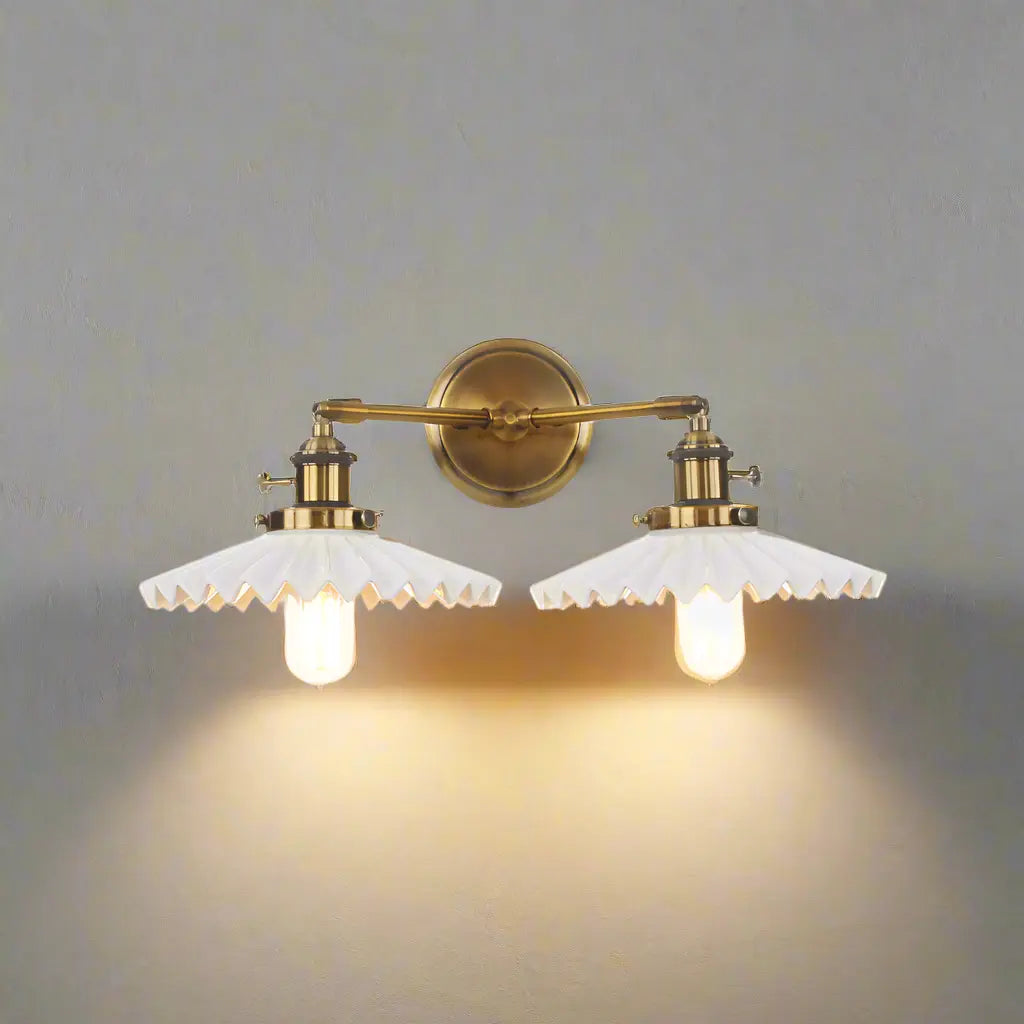 AntiekLuxe | Keramische Doppelkopf-Wandlamp Dreamardi
