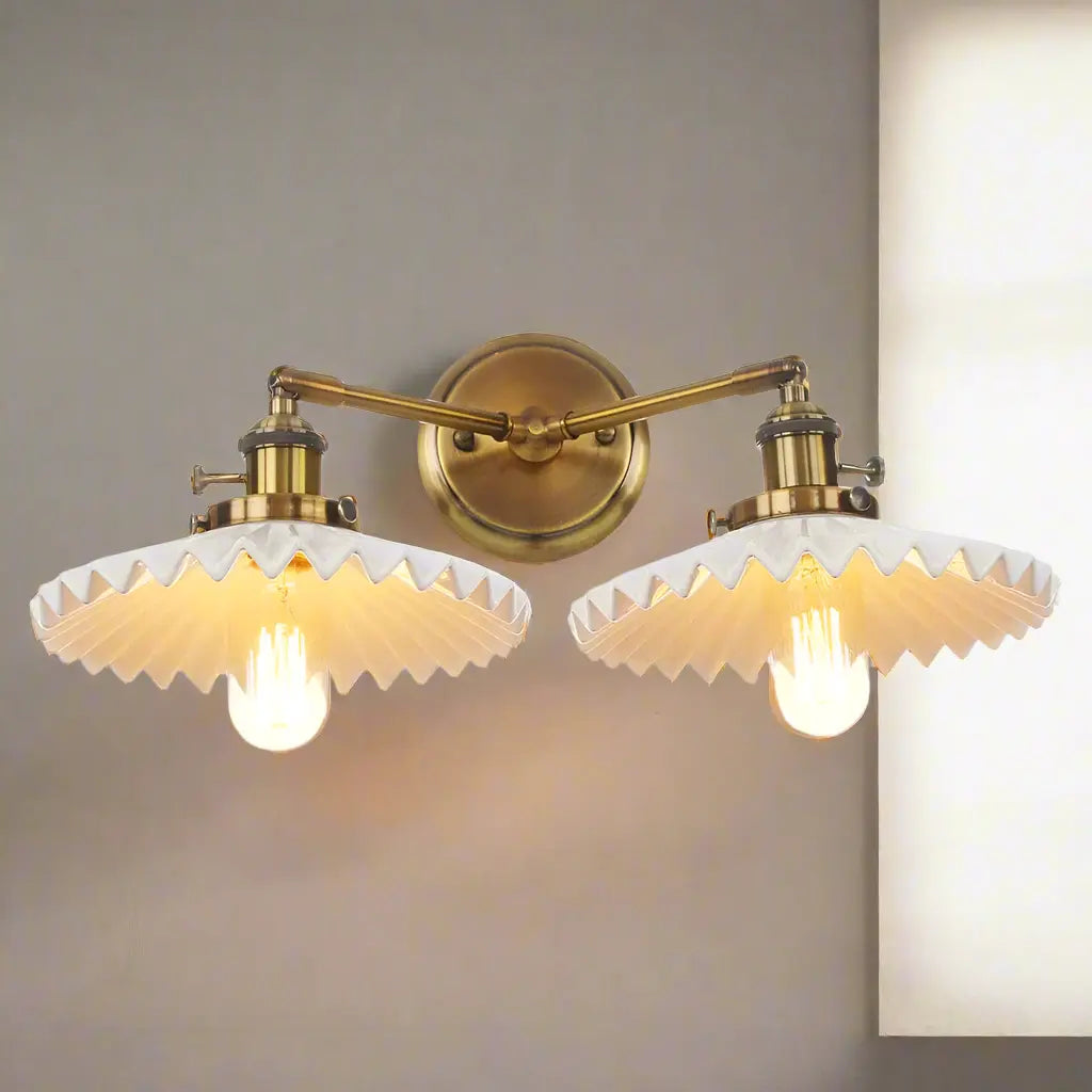 AntiekLuxe | Keramische Doppelkopf-Wandlamp Dreamardi
