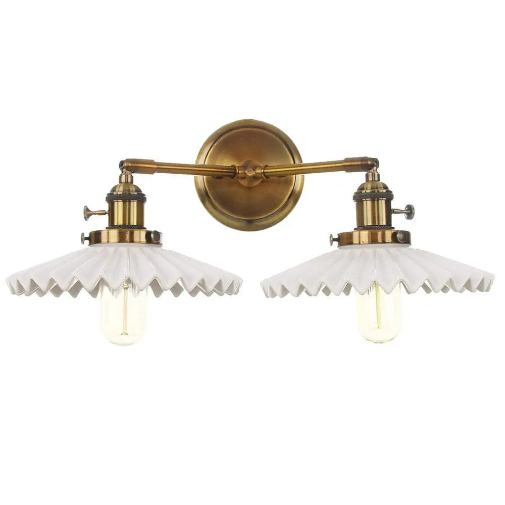 AntiekLuxe | Keramische Doppelkopf-Wandlamp Dreamardi