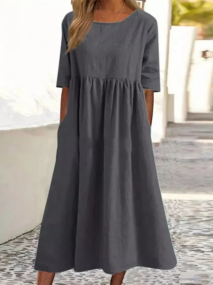 Seraphina - Effortless Everyday Grace Woman's Short Sleeve Dress