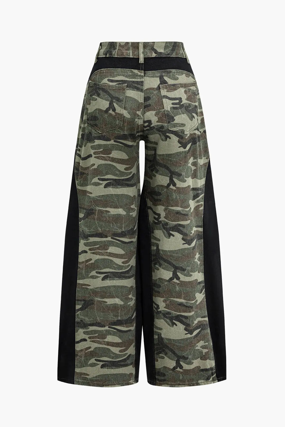 Color Block Camo Print Patchwork Trousers Dreamardi