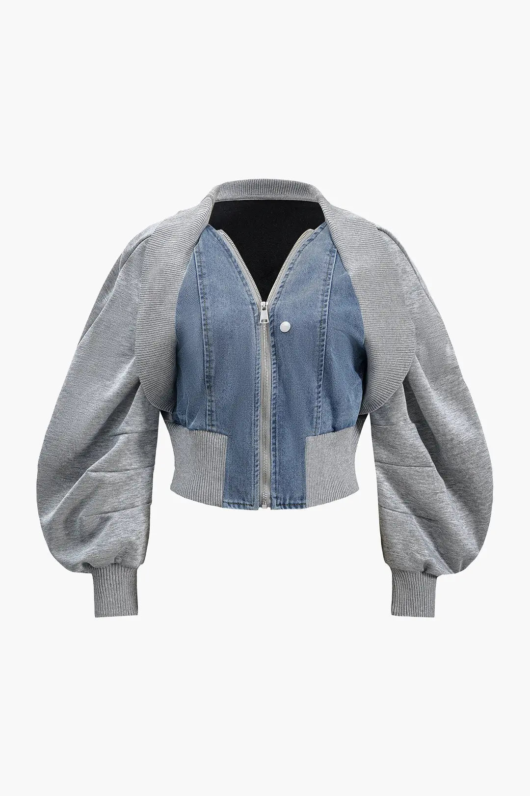 Caitlyn - Stylish Patchwork Zipper Woman's Denim Jacket Dreamardi
