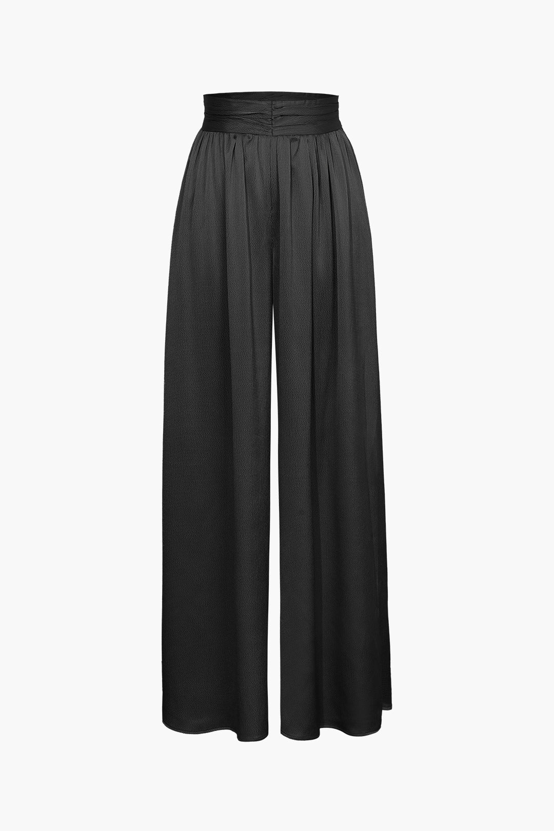 Basic Heavy Satin High Waisted Wide Leg Pants Dreamardi