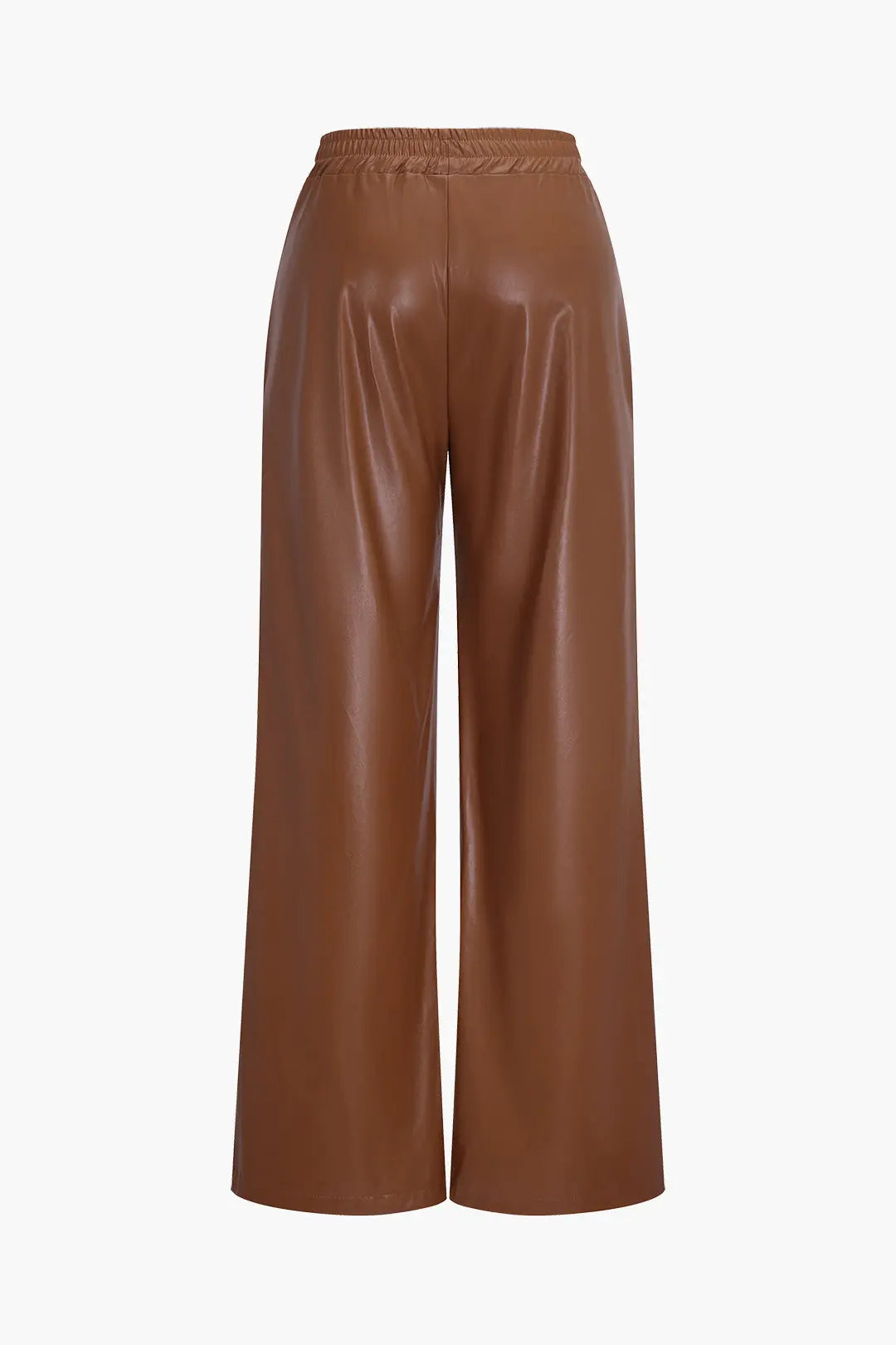 Faux Leather Pocket Wide Leg Trousers Dreamardi
