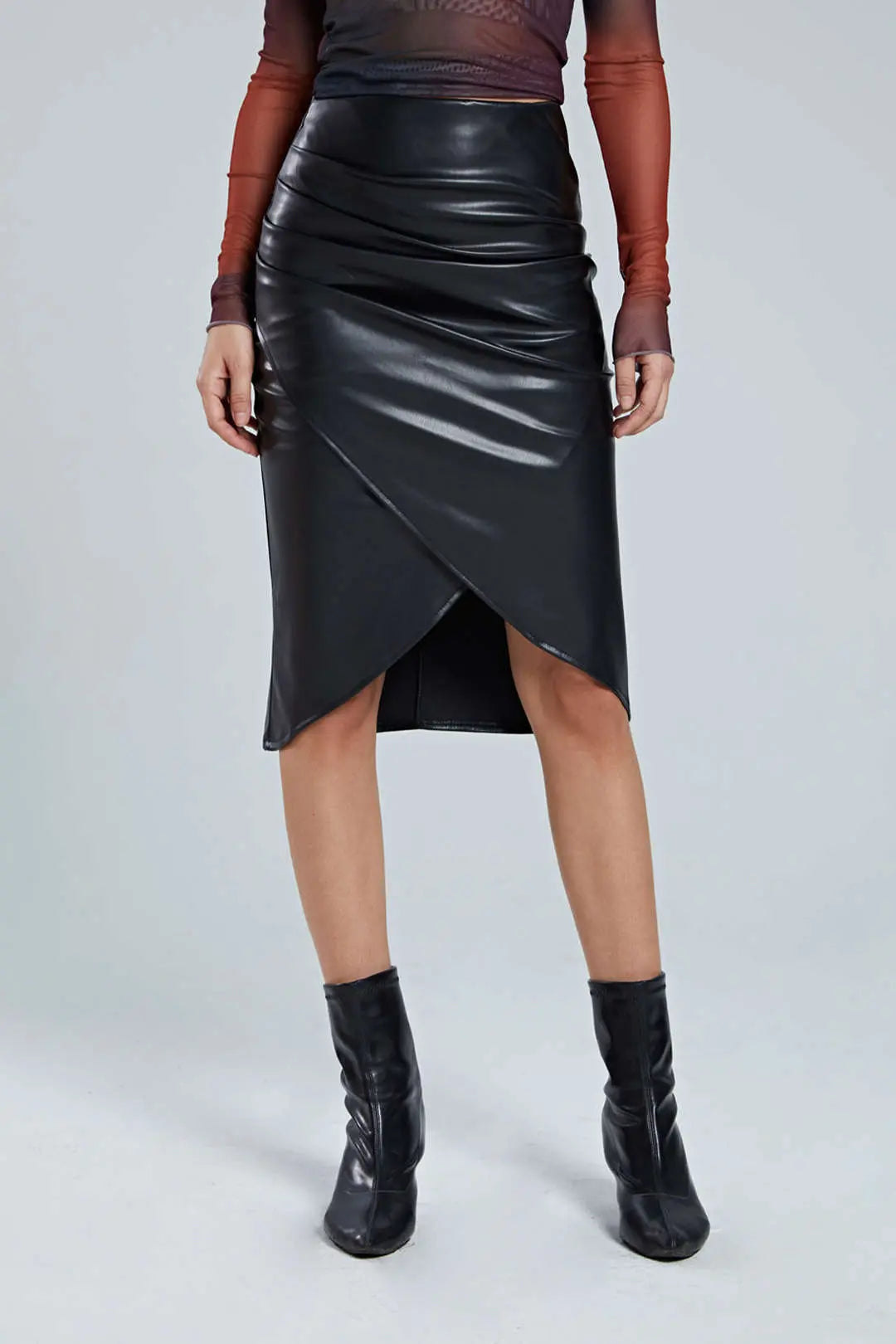 Charity - Elegant Ruched Design Woman's Midi Skirt Dreamardi