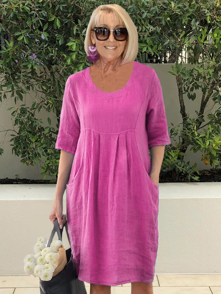 Juno - Elegant Leisure Style Woman's Midi Dress