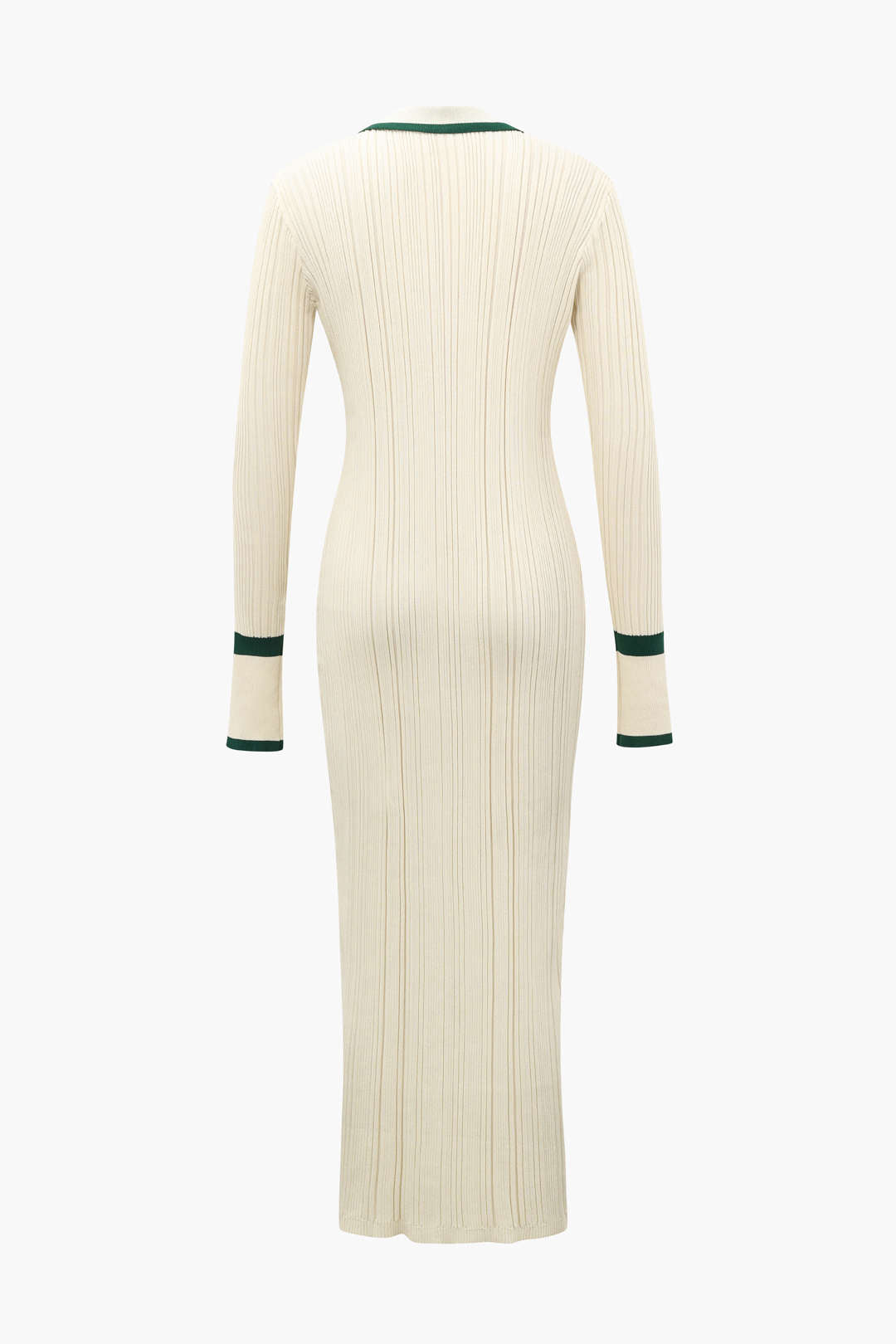 Contrast Trim Button Down Knitted Dress Dreamardi