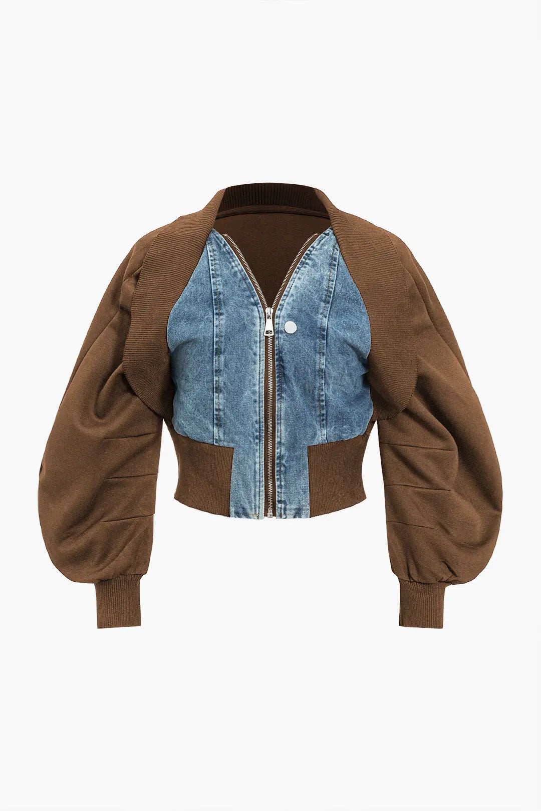 Caitlyn - Stylish Patchwork Zipper Woman's Denim Jacket Dreamardi