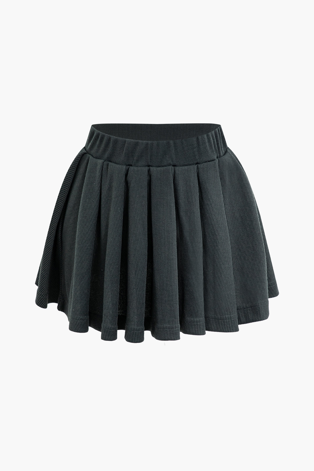 Letter Embroidered Rib Knit Stand Collar Zipper Crop Cardigan And Pleated Mini Skirt Set Dreamardi