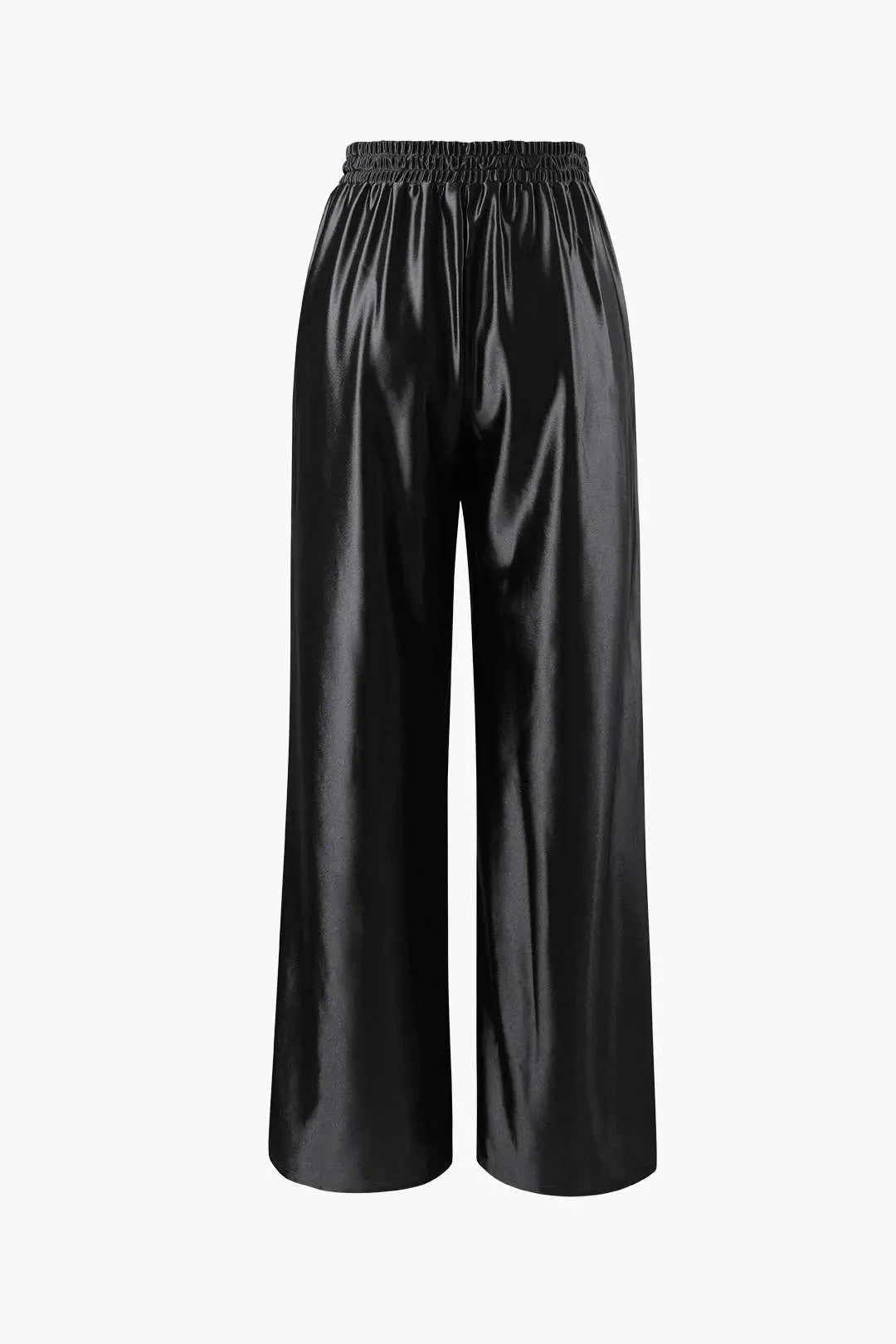 Satin Drawstring Wide Leg Pants Dreamardi