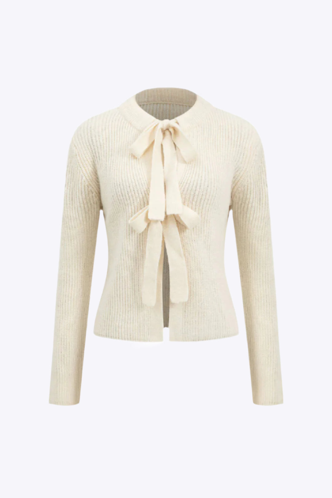 Solid Knit Tie-Up Cardigan Dreamardi