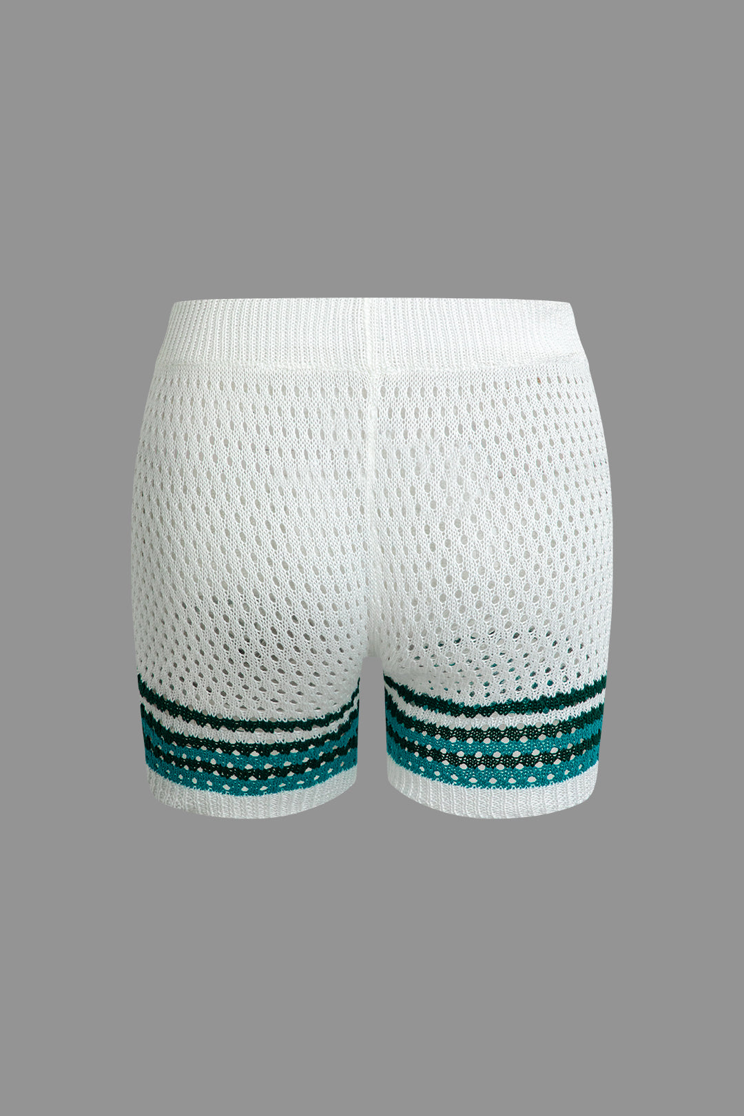 Striped Crochet Knit Cardigan and Shorts Set Dreamardi