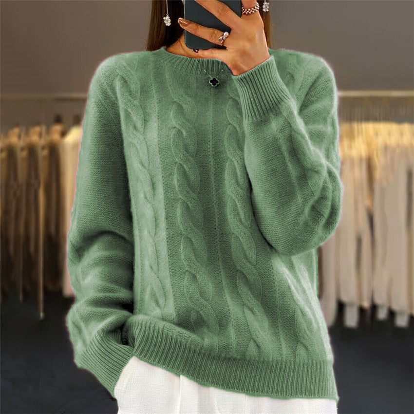 Fashion Retro Cable-knit Pullover Sweater Women Dreamardi
