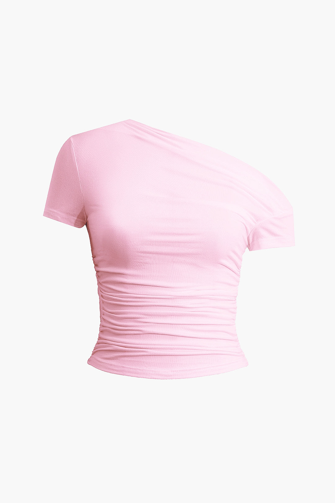 Basic Asymmetrical Ruched T-shirt Dreamardi