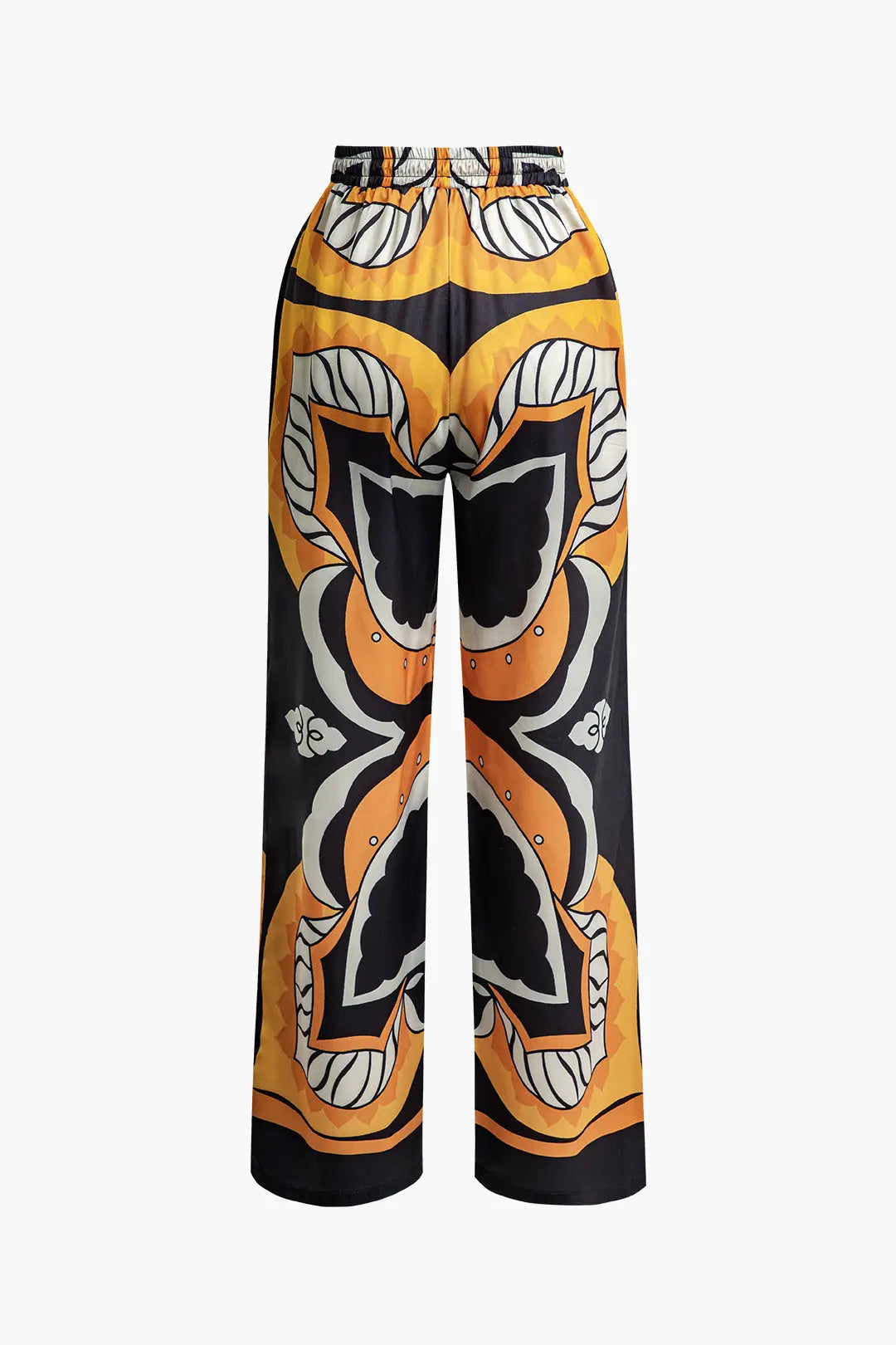 Printed Drawstring Waist Straight Leg Pants Dreamardi