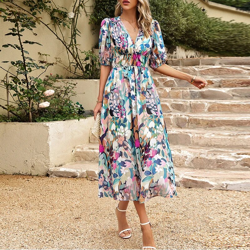 Delilah - Chic Casual Modern Style Woman's Midi Dress