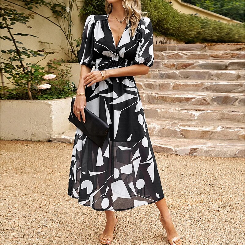 Delilah - Chic Casual Modern Style Woman's Midi Dress