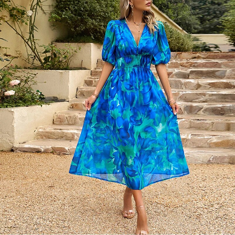 Delilah - Chic Casual Modern Style Woman's Midi Dress