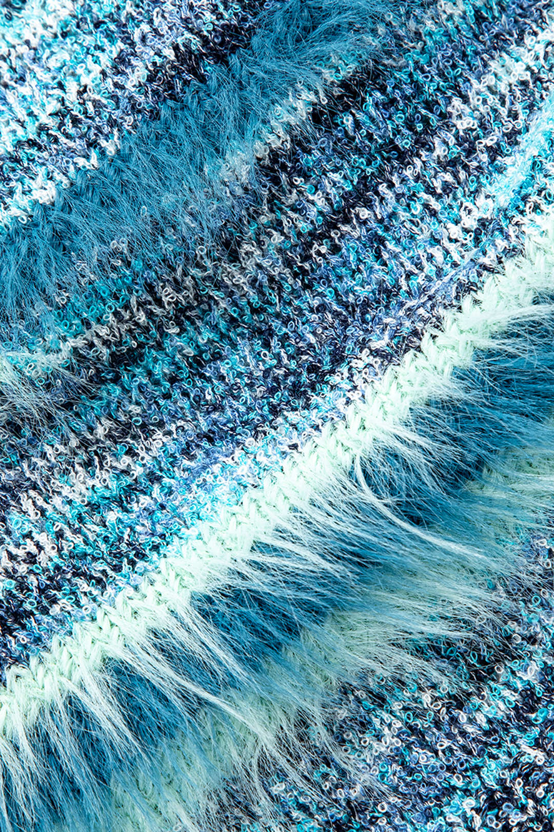 Stripe Feather Detail Tie Front Long Sleeve Knit Cardigan Dreamardi