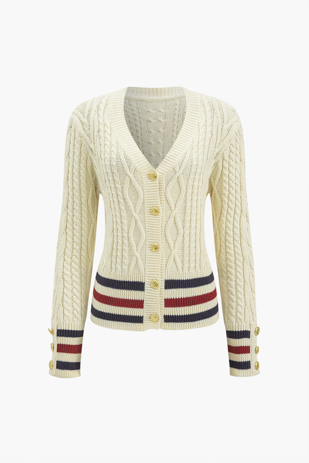 Knit Button Patchwork Cardigan Dreamardi