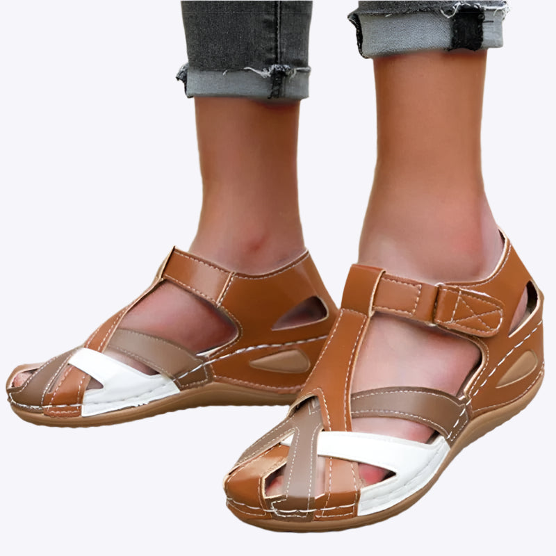 Honora - Elegant Contrast Accents Woman's Sandals