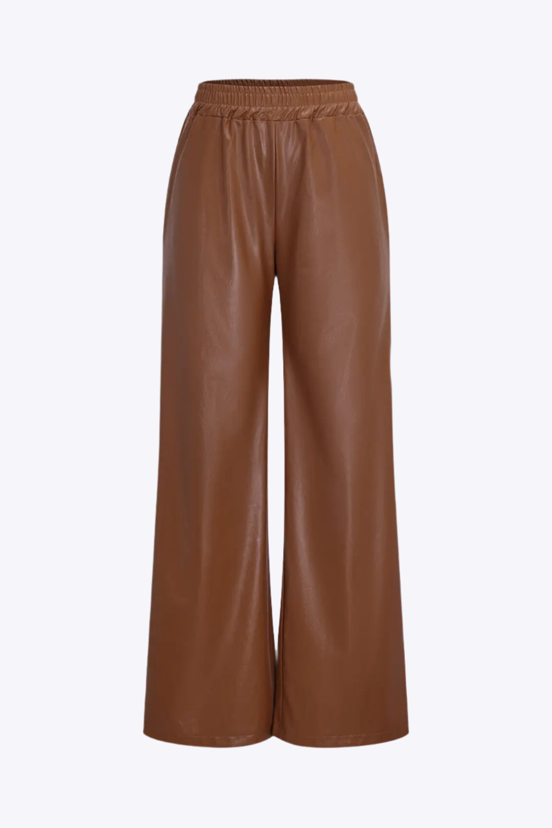 Faux Leather Pocket Wide Leg Trousers Dreamardi