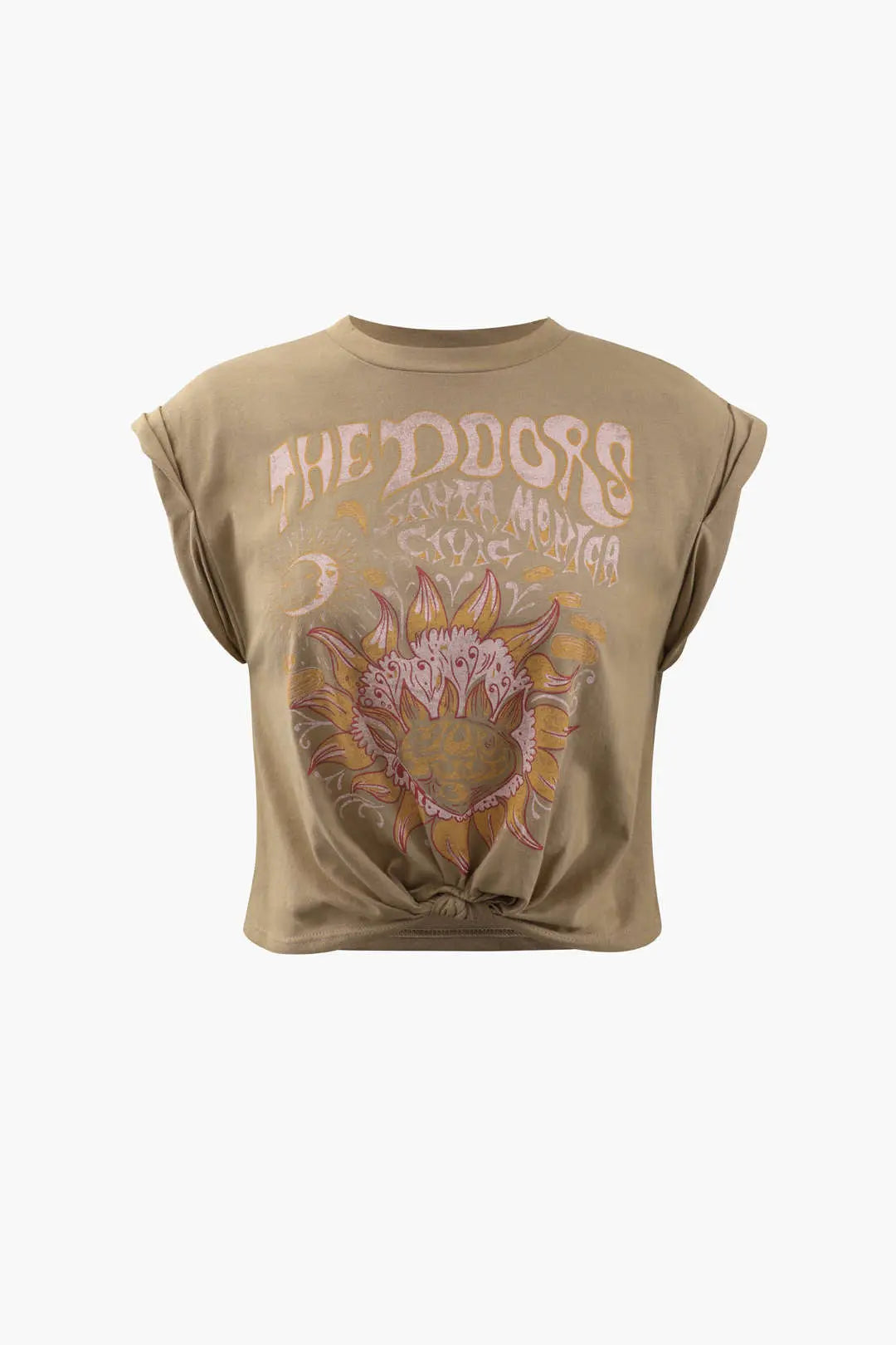 Delilah - Floral Print Knot Detail Woman's T Shir Dreamardi