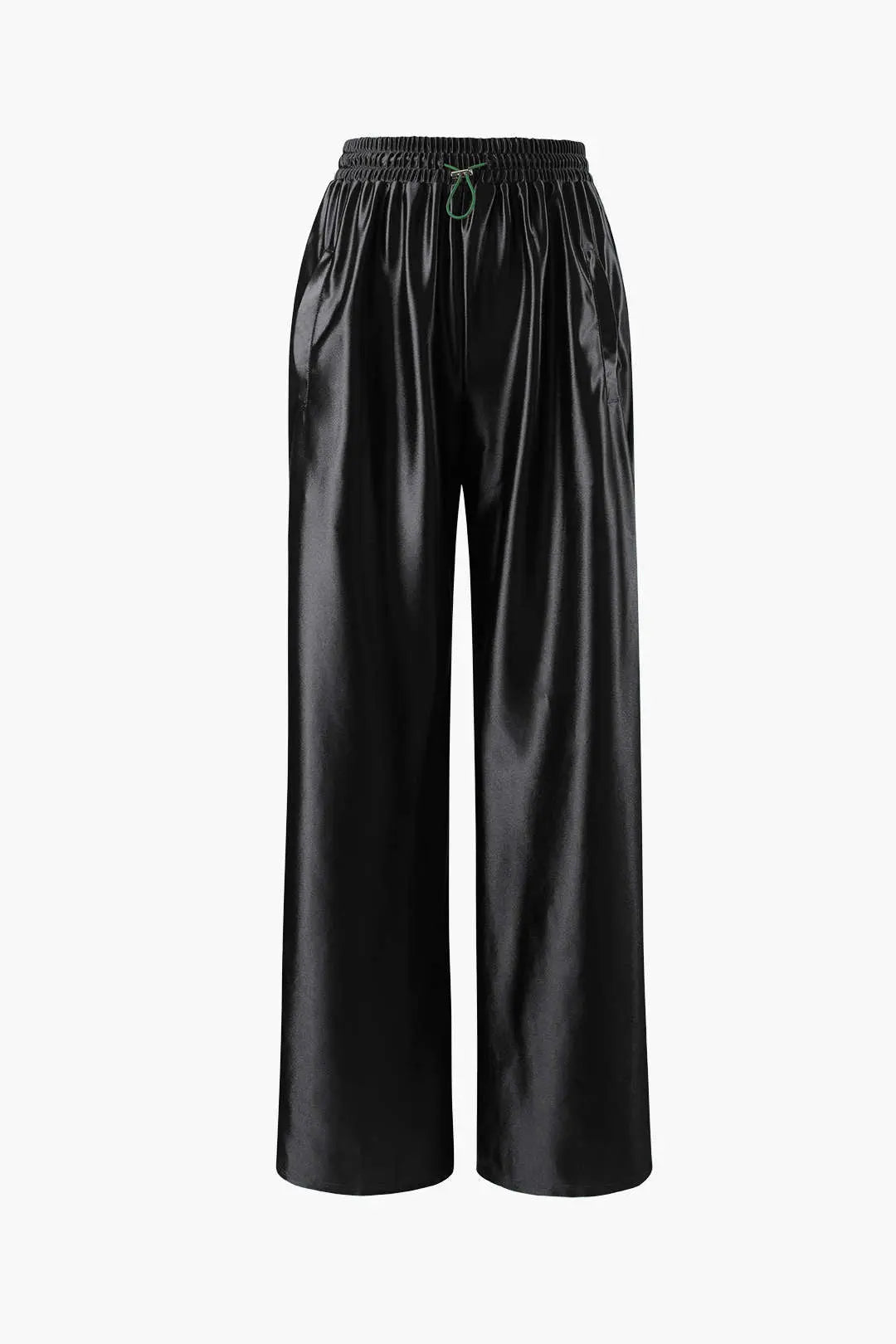 Satin Drawstring Wide Leg Pants Dreamardi