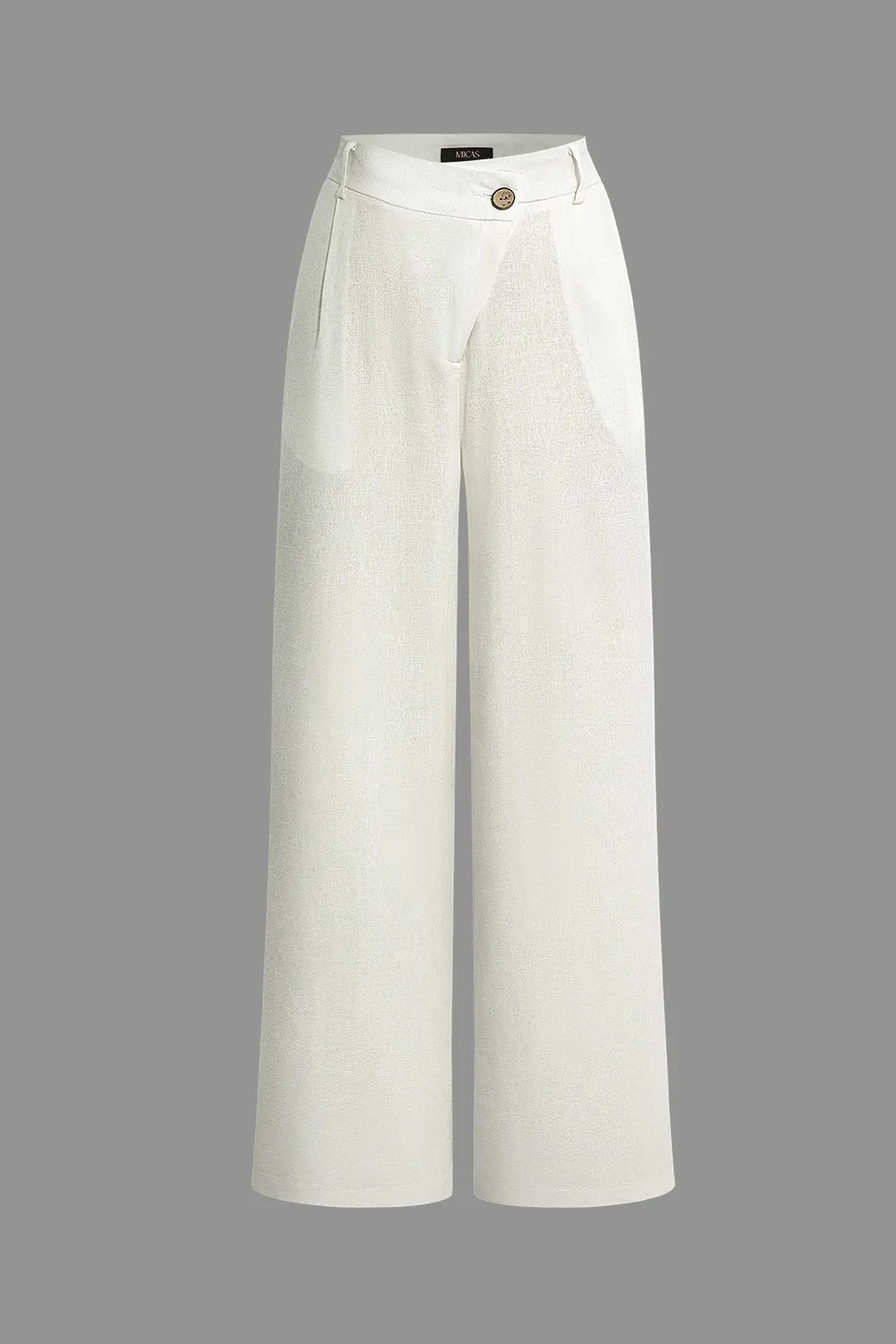Linen Asymmetrical Zipper Straight Leg Pants Dreamardi