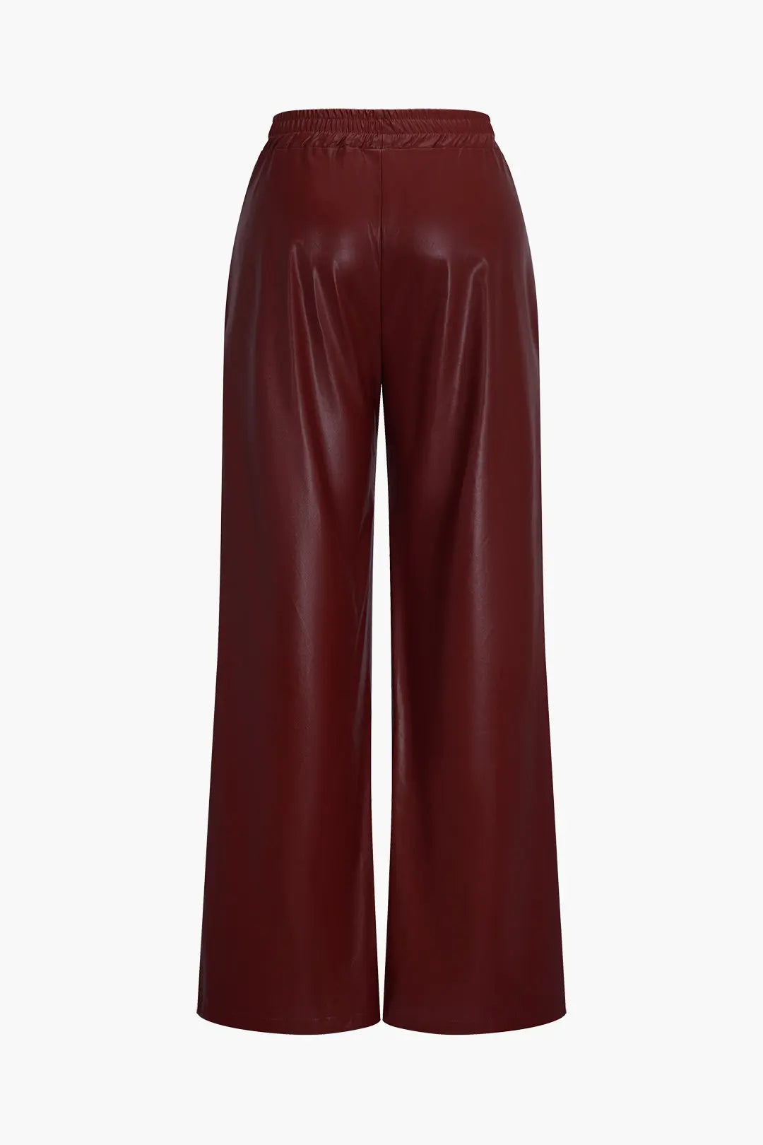 Faux Leather Pocket Wide Leg Trousers Dreamardi