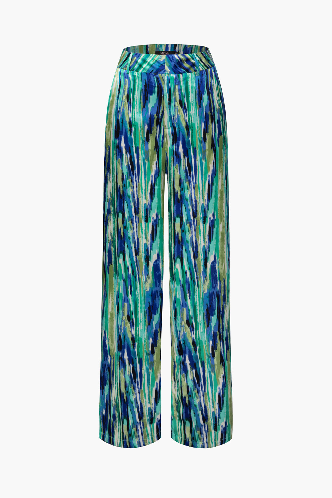 Marble Print High Waisted Full-length Straight Leg Pants Dreamardi