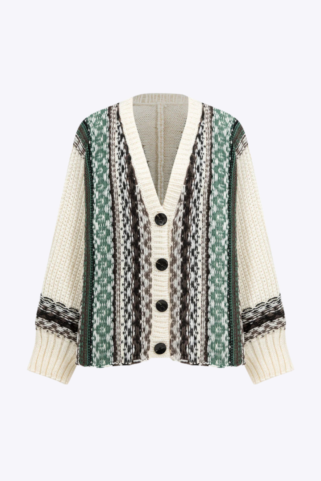 Sweater Button Patchwork Long-Sleeve Cardigan Dreamardi