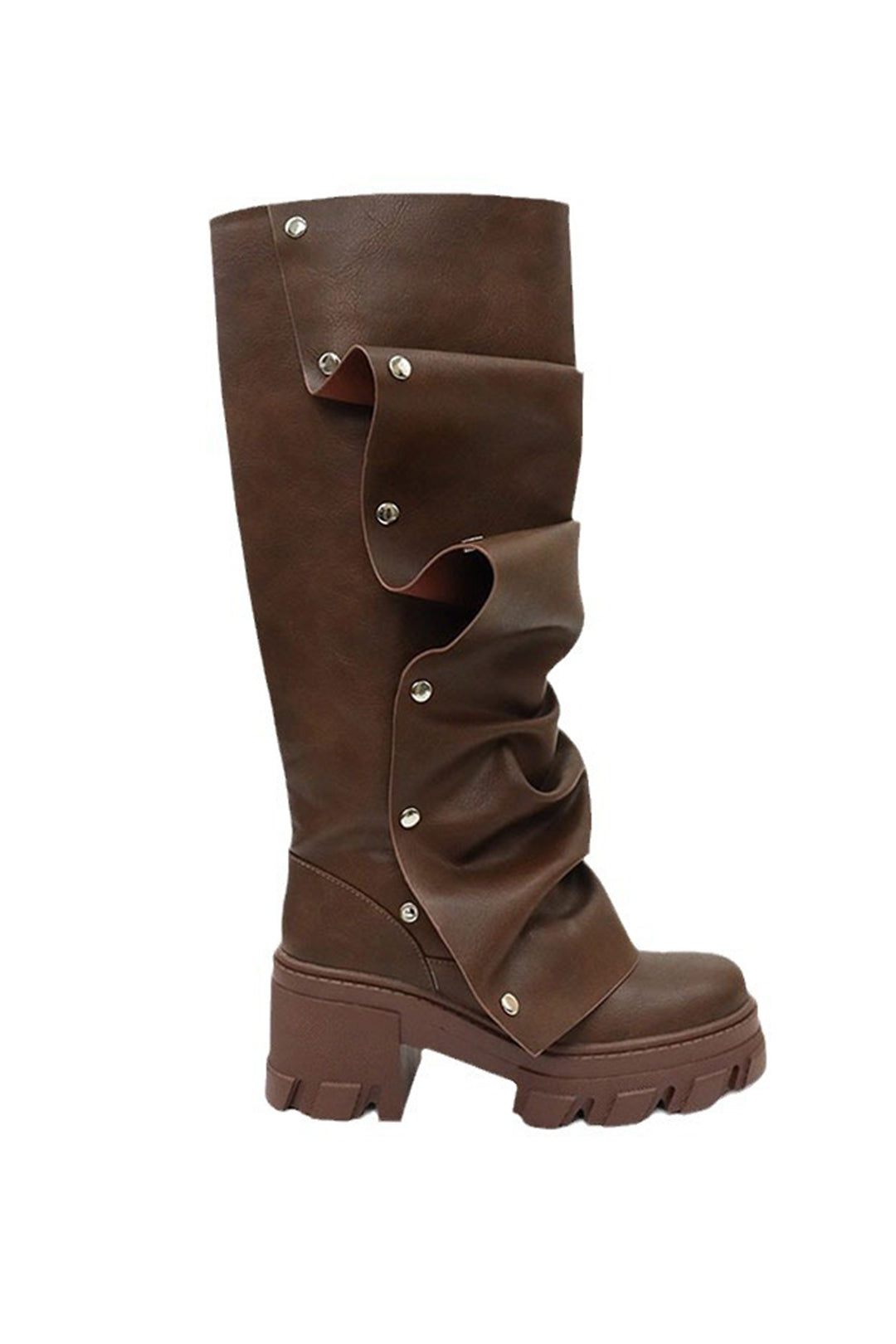 Astra - Sleek Round Toe Finish Women's Knee High Boots