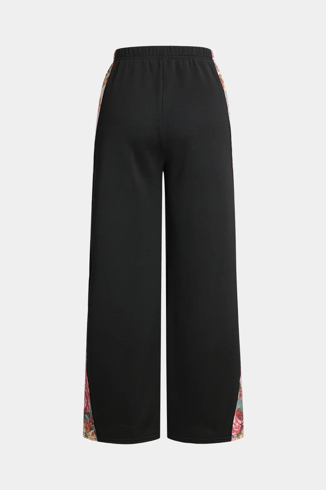 Floral Leaves Pattern Patchwork Wide Leg Trousers Dreamardi