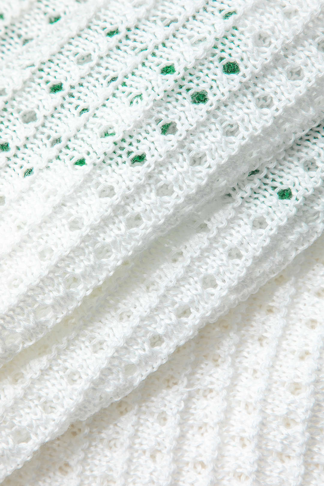 Contrast Button Up Short Sleeve Cardigan Hollow Out Knit Mini Dress Dreamardi