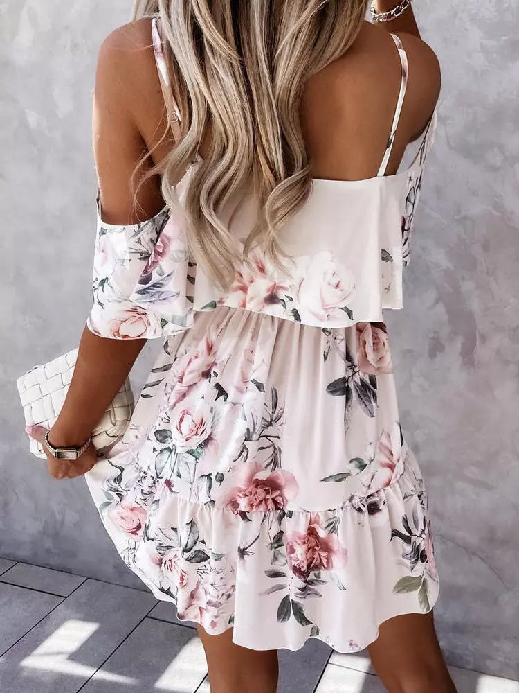 Georgiana - Elegant Floral Woman's Mini Dress