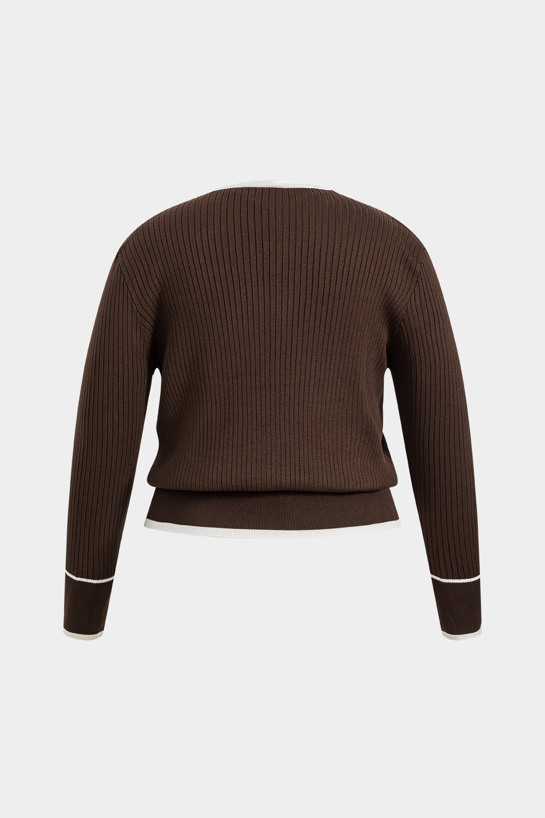 Plus Size Knit Patchwork Zipper Cardigan Dreamardi