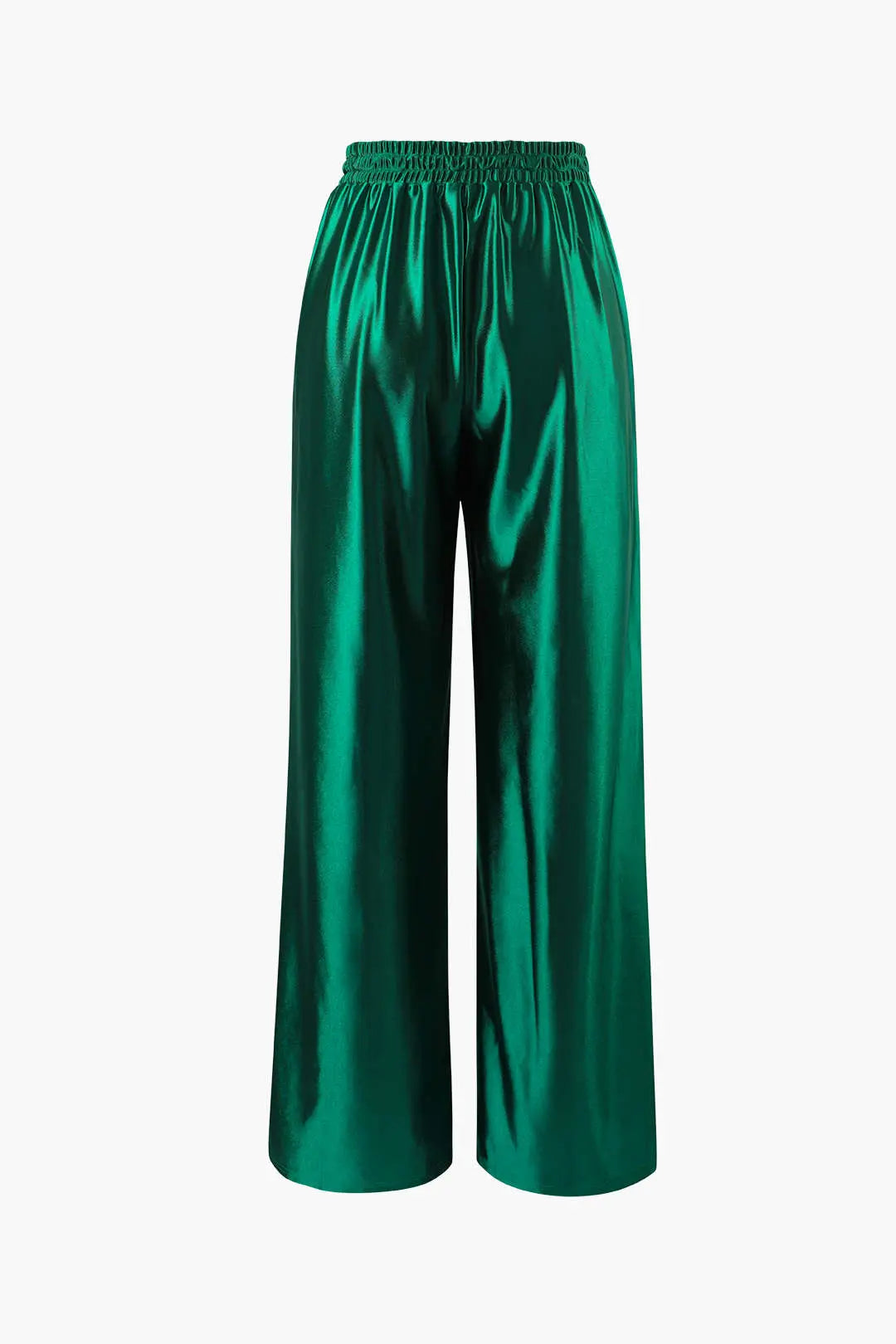 Satin Drawstring Wide Leg Pants Dreamardi