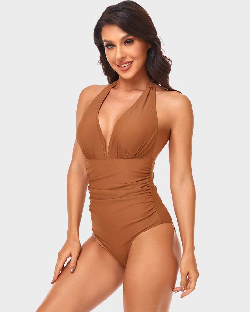 Ffion - Stylish Deep V Neckline Woman's Swimsuit