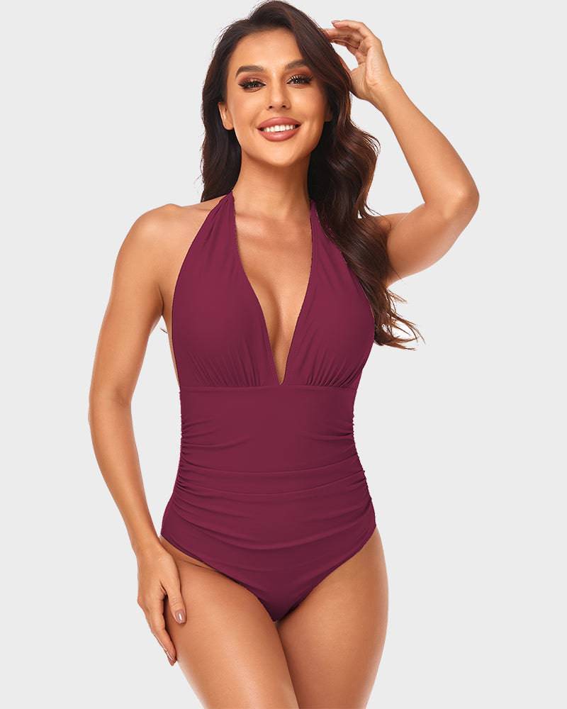 Ffion - Stylish Deep V Neckline Woman's Swimsuit