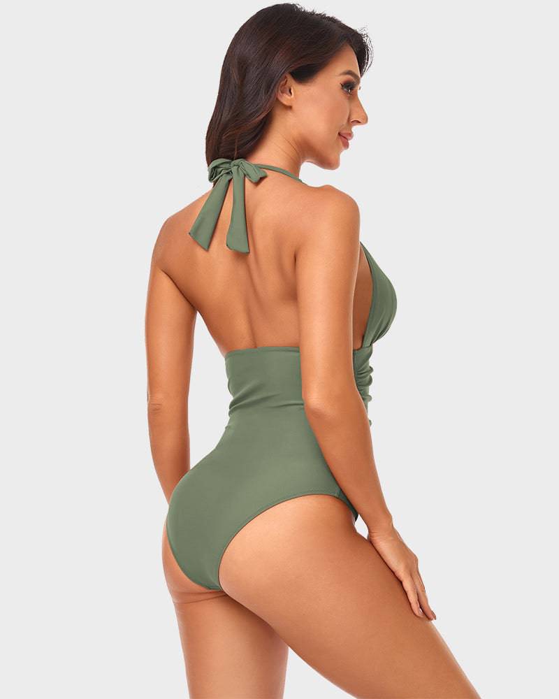 Ffion - Stylish Deep V Neckline Woman's Swimsuit