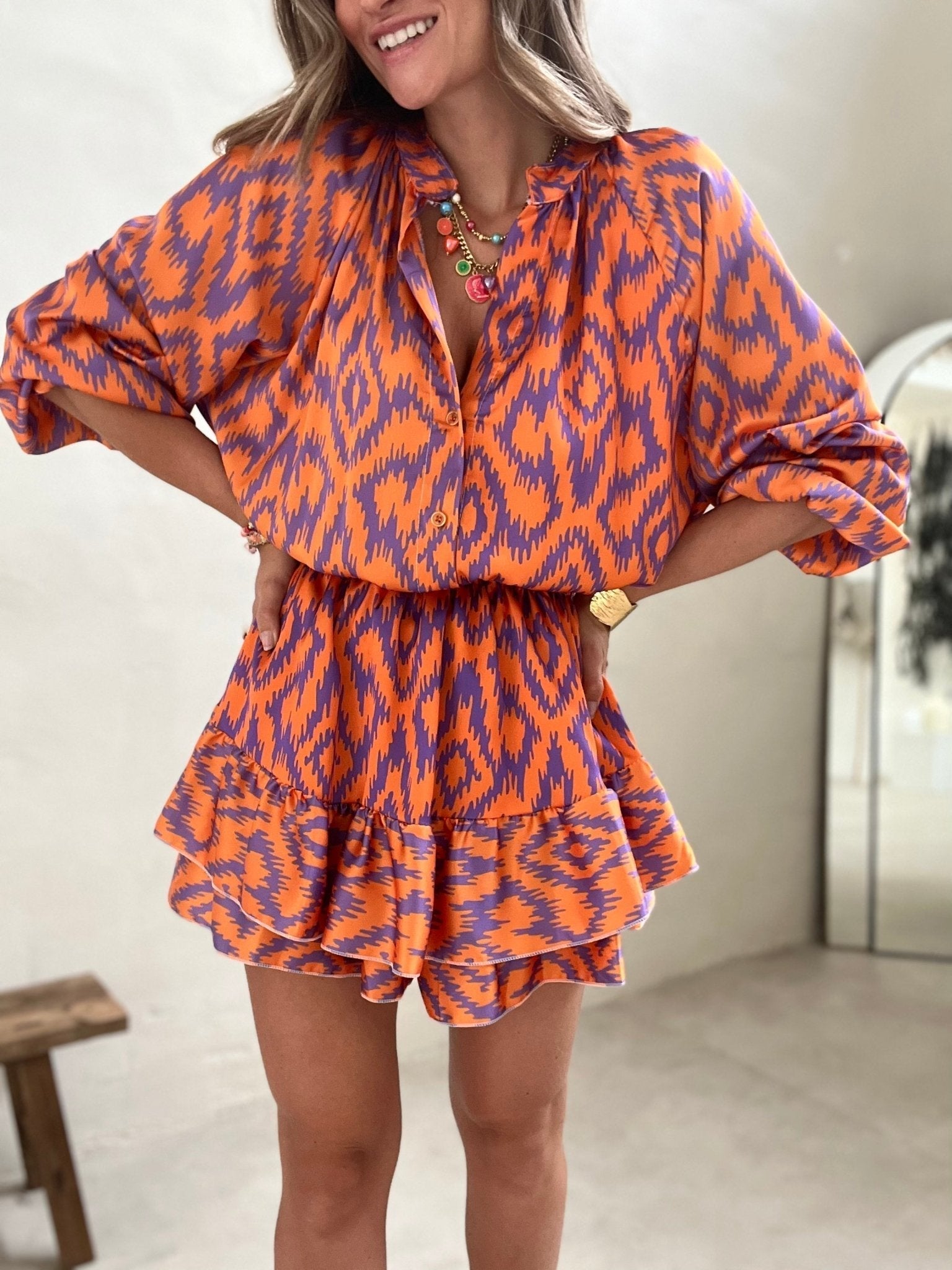 Clara - Timeless Flowing Woman's Mini Dress