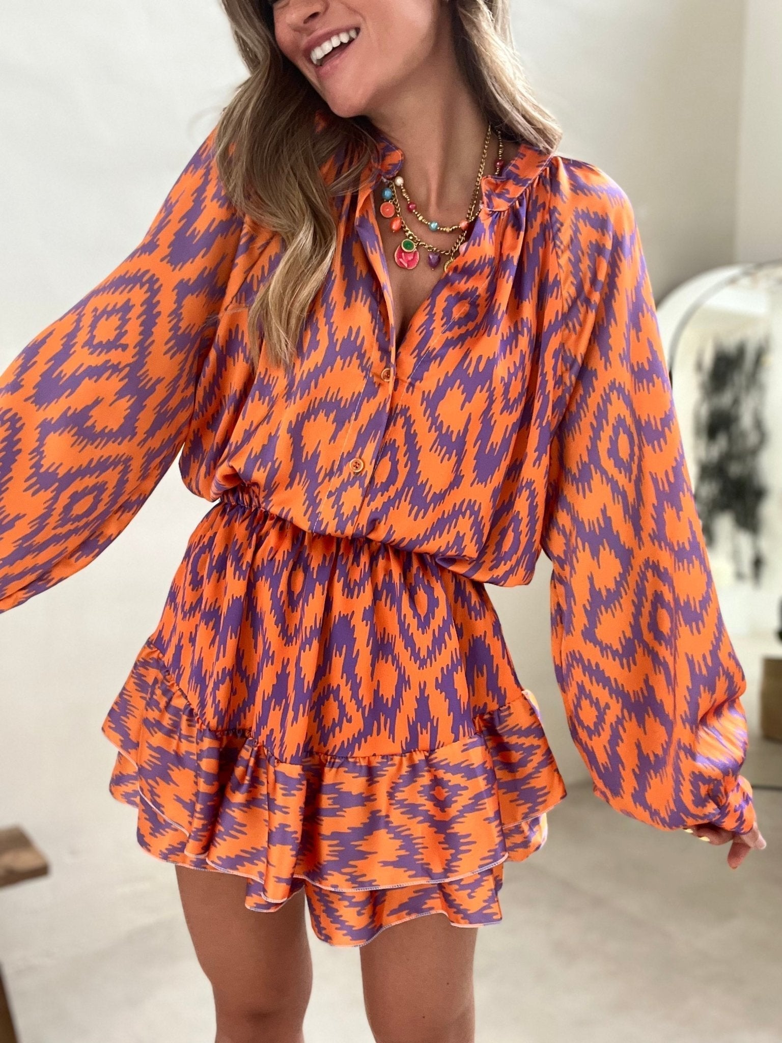 Clara - Timeless Flowing Woman's Mini Dress