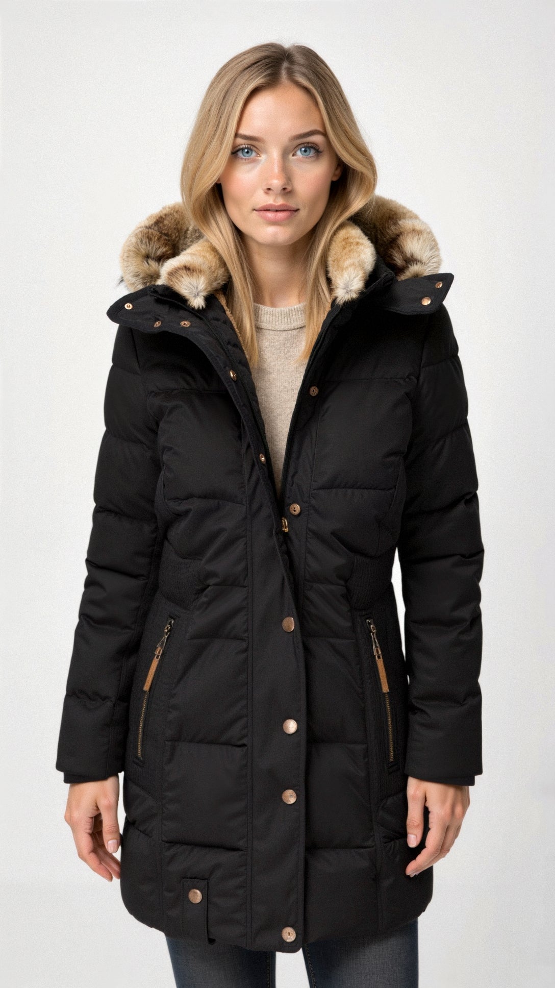 Cecilie - Warmer Mantel mit Kapuze Dreamardi