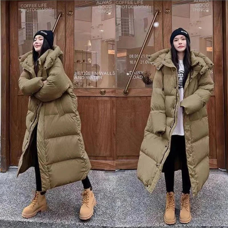 Rhiannav - Chic Hooded Elegance Woman's Long Jacket Dreamardi